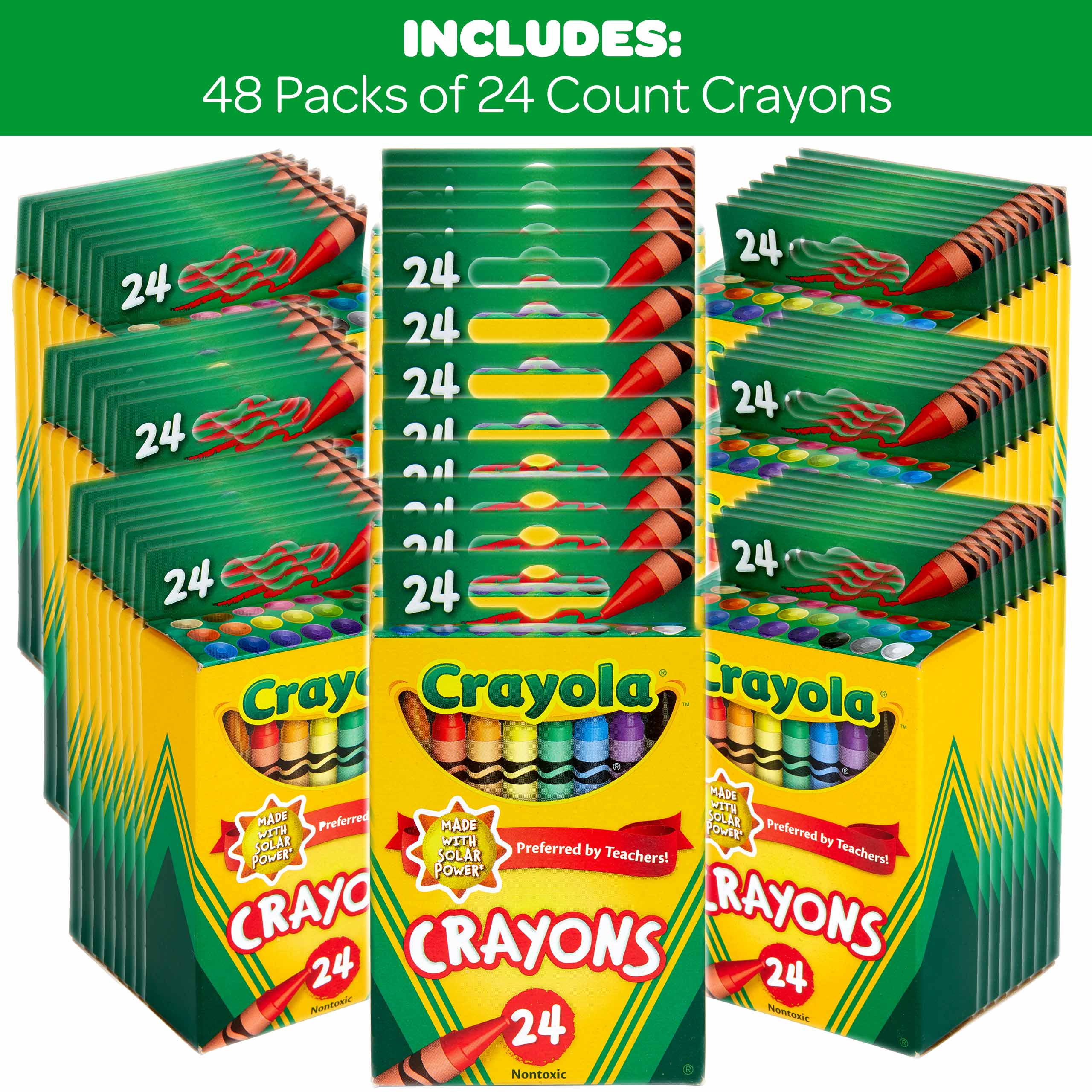 Crayola 24ct Crayons, Assorted Colors,(Case Contains 48 Boxes), Bulk School  Supplies 